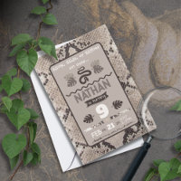 Poster de animal Snake Taupe Invitation Anniversai