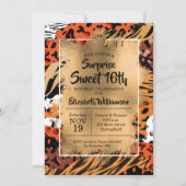 Poster de animal Sweet 16e anniversaire Invitation (Devant)