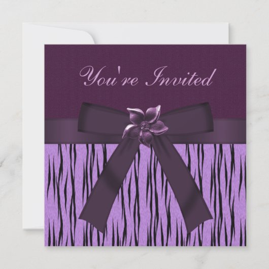 Poster de animal violet funky et Invitations Flowe (Devant)