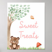 Poster de Baby shower de la fille Woodland (Devant)