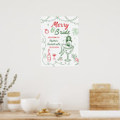 Poster de Bachelorette de Noël Joyeux Et Marié (Cuisine)
