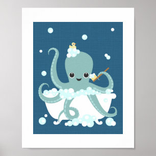 Poster de bain bulle Octopus Imprimer