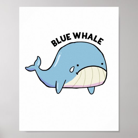 Poster de baleine bleue Sad Whale Pun (Devant)