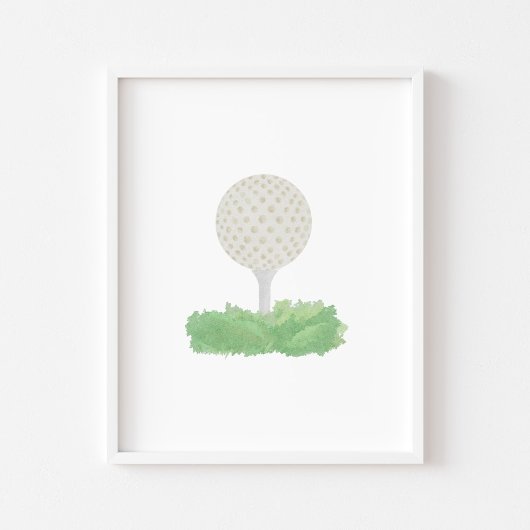 Poster de balle de golf Watercolor