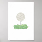 Poster de balle de golf Watercolor (Devant)