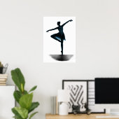 Poster de ballerine "Grace" - bleu (Bureau à domicile)