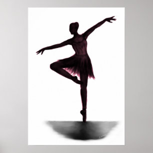 Poster de ballerine "Grace" - rose