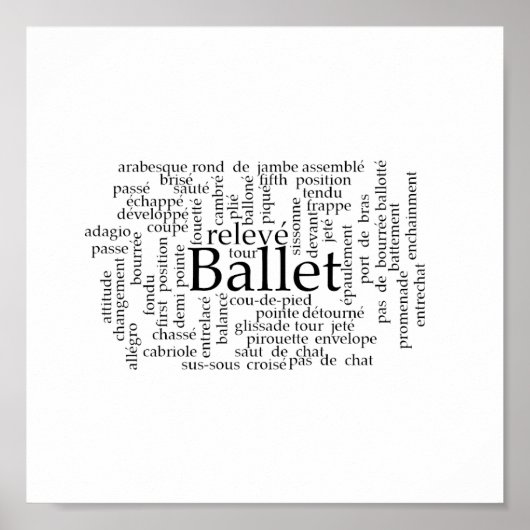 Poster de ballet Word Cloud (Devant)