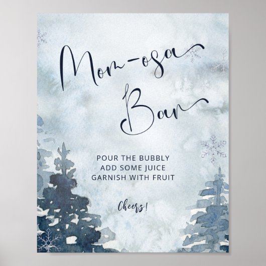 Poster de bar de la forêt d'hiver (Devant)