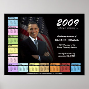 Poster de Barack Obama avec calendrier 2009
