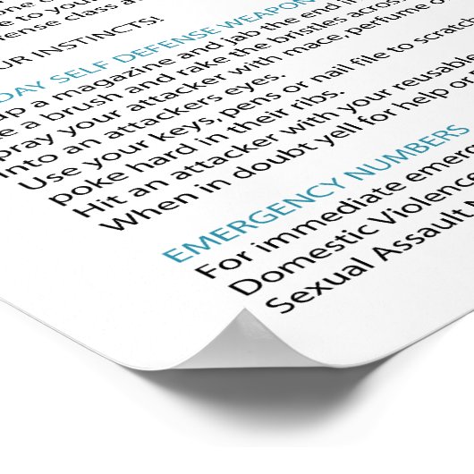 Poster de base de l'autodéfense mis à jour (Coin)