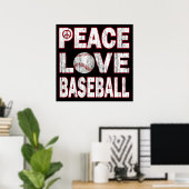 POSTER DE BASEBALL D'AMOUR DE PAIX (Bureau à domicile)