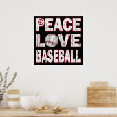 POSTER DE BASEBALL D'AMOUR DE PAIX (Cuisine)