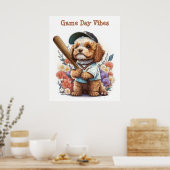 Poster de baseball de mignonne chiot (Cuisine)