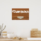 Poster de baseball ou de softball personnalisé - P (Cuisine)