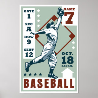 Poster de baseball rétro