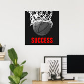 Poster de basket-ball Black White Success (Bureau à domicile)