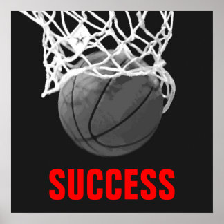 Poster de basket-ball Black White Success