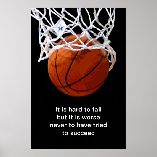 Poster de basket-ball de citation motivationnelle (Devant)