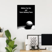 Poster de basket-ball en blanc noir (Bureau à domicile)
