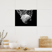 Poster de basket-ball en blanc noir (Cuisine)