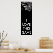 Poster de basket-ball noir et blanc panoramique (Cuisine)