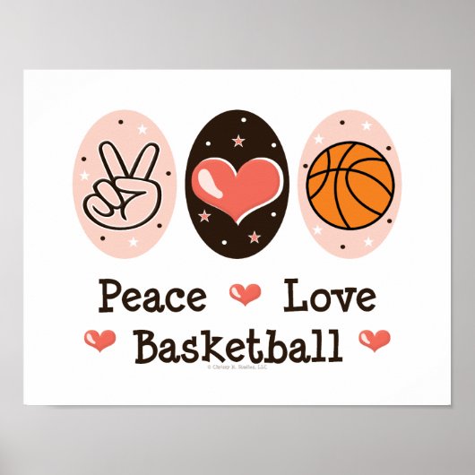 Poster de basket-ball Peace Love (Devant)