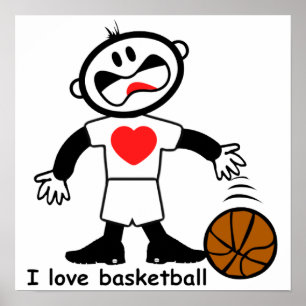Poster de basket-ball pour enfants I Love
