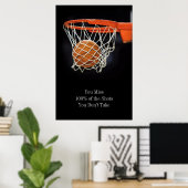 Poster de basket-ball sur la motivation de réussit (Bureau à domicile)