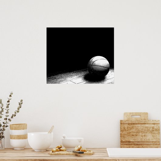 Poster de basket noir et blanc (Cuisine)