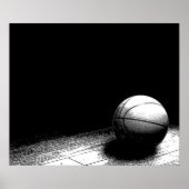 Poster de basket noir et blanc (Devant)