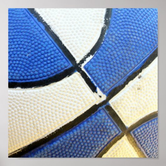 Poster de basketball bleu et blanc (Devant)