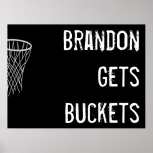 Poster de basketball noir et blanc personnalisé