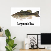 Poster de basse à grande bouche (Bureau à domicile)