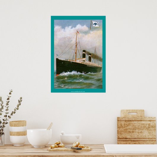 Poster de bateau à vapeur Ancre Line (Cuisine)