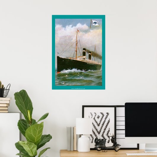 Poster de bateau à vapeur Ancre Line (Bureau à domicile)