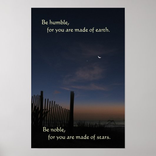 Poster de Beach Moon Sunrise "Be Noble" (Devant)