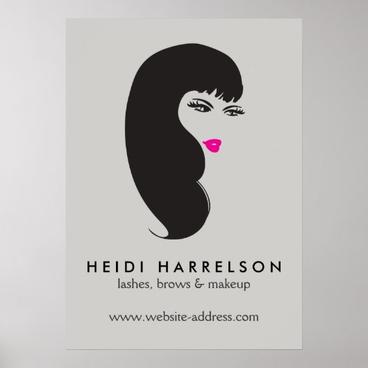 Poster de beauté Lt Grey Girl with Lashes (Devant)