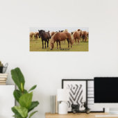 Poster De beaux chevaux bruns (Bureau à domicile)