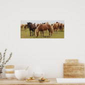 Poster De beaux chevaux bruns (Cuisine)