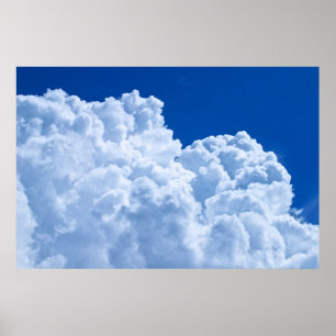 Poster De beaux nuages blancs bouffants
