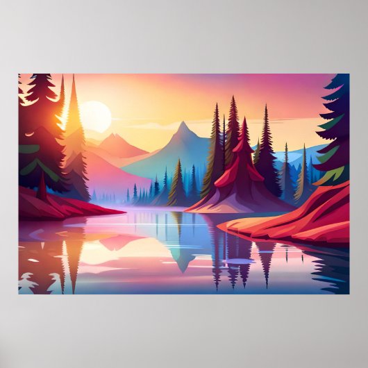 Poster De beaux paysages colorés (Devant)
