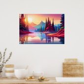 Poster De beaux paysages colorés (Cuisine)