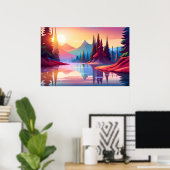 Poster De beaux paysages colorés (Bureau à domicile)