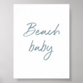Poster de bébé de plage aquarelle écrit à la main (Devant)