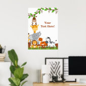 Poster de Bébés Animaux de la Jungle mignonne (Bureau à domicile)