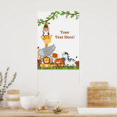Poster de Bébés Animaux de la Jungle mignonne (Cuisine)