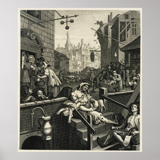 Poster De Beer Street et Gin Lane (Devant)