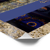 Poster De belles bougies joyeuses Carré Hanoukka (Coin)