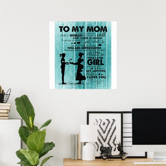 Poster De Belles Citations À Ma Mère | Cadeau pour mère (Bureau à domicile)